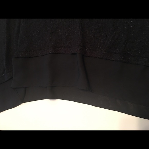 Black lightweight sweater with sheer bottom detail - Picture 3 of 5